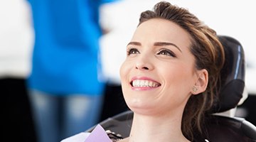 woman waiting for her dentist at her checkup 