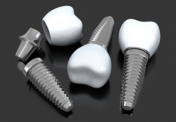 Dental implants in Melbourne on dark background 